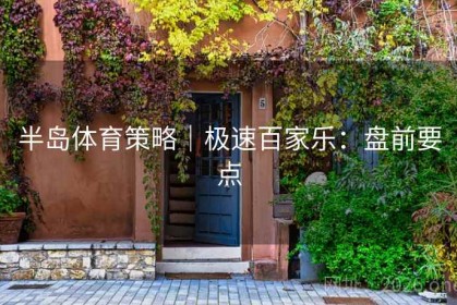 半岛体育策略｜极速百家乐：盘前要点