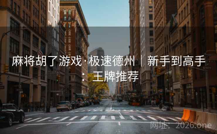 麻将胡了游戏·极速德州｜新手到高手：王牌推荐
